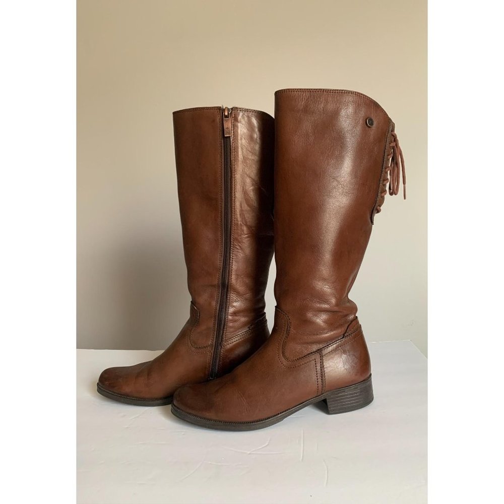 Bussola Chestnut Brown Leather Boots Lace Up 39